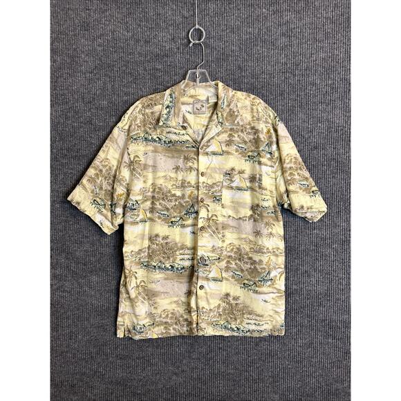 Colo Wear America Mens Hawaiian Shirt Size XL Beach Scene Short Sleeve Cotton - Picture 1 of 8